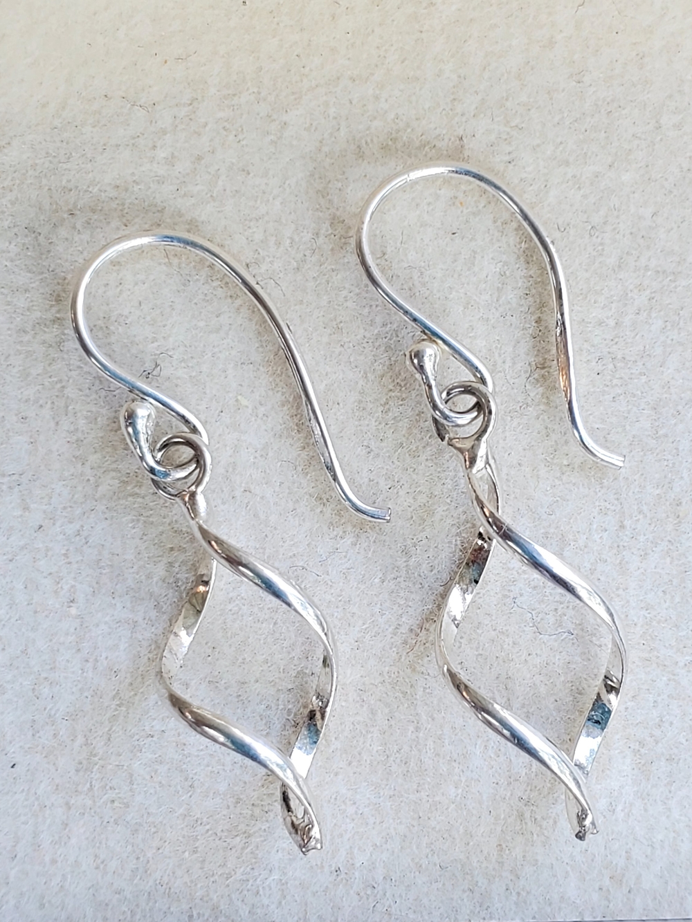 Sterling Silver Twisted Drop Earrings - 1.15 g